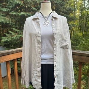 Women's Cream Button Down Shirt